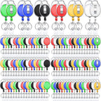 Laumoi 90 Packs Retractable ID Badge Holder Name ID Badge Reel Clips Keychain with Belt Clip and Key Ring for Office Worker Doctor Nurse Employee (Multicolor)