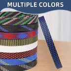 Braided Cable Sleeving, PET Expandable Braided Cable Sleeve, Flexible Mesh Sleeving Cord Management for Audio Video and Other Home Device, Cord Protector from Pets (Black Blue-2, 5/8")
