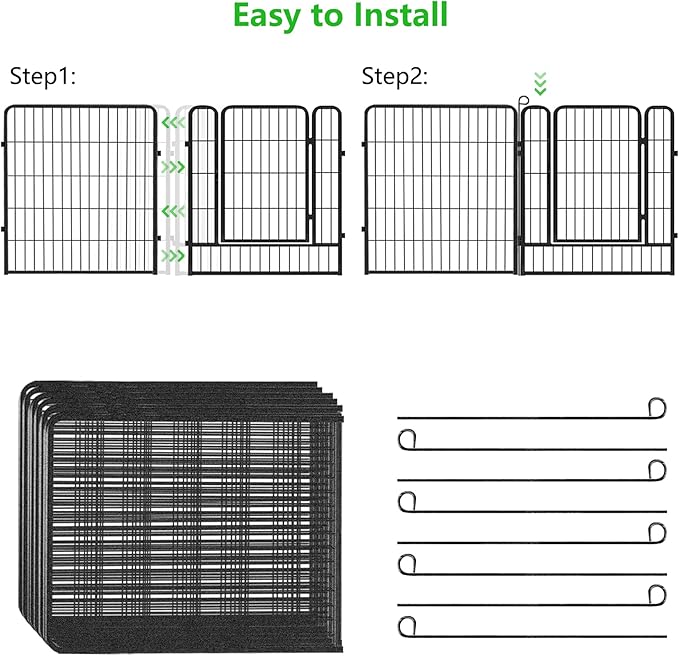 No Dig Decorative Garden Fence with Gate Rustproof Metal Fence Panels, 40in(H) x 101Ft(L) Garden Fencing for Yard 38 Panels Animal Barrier Fence for Dogs, Rabbit, Patio