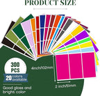Marspark 300 Pieces Colored Labels Stickers 2" x 4" Large Color Coded Labels Stickers Moving Packing Label for Boxes in 20 Assorted Colors Name Tags for Boxes Storage Bins
