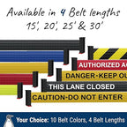 WM412 Retractable Belt Wall Mounted Smooth Black Crowd Control Barrier and Receiving End, 15' Authorized Access Only Belt