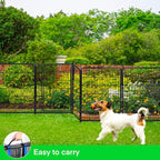 Tall Garden Fence Animal Barrier, 48 in(H) Fencing for Garden Beds, 4 Panels Total 8.9 Ft(L),Temporary Fence for Dogs Outdoor, 21 in Wide Low Threshold Gate, Garden Fence Border,Rabbit Fence