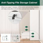 Superday Lateral File Cabinet 4 Drawer, Filing Cabinets with Lock, Large Deep Locking Metal File Cabinets Two Drawer Filing Cabinet for Home Office/Legal/Letter/A4/F4(White)