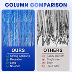 3 Pack 3.3 x 8.2 ft Laser Blue Foil Fringe Backdrop Curtains, Tinsel Streamers Birthday Party Decorations, Fringe Backdrop for Graduation, Baby Shower, Gender Reveal, Disco Party