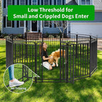 Heavy Duty Dog Playpen: 32 Steel Panels 47" Height, Square Steel Pipe with Reinforced Crossbars, 71FT 406 Sq.ft Portable Fence for Yard RV Camping, Snowy Black