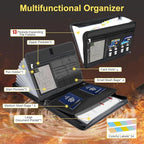 Accordion File Organizer Fireproof Expanding Folder - 13 Pockets, Letter A4 Size, Index Tabs,Organize Bills, Receipts & Important Documents Easily,Home Office & School