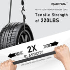 Bungee Cords with Hooks, 40 Inch Flat Adjustable Bungee Cords with Hooks Heavy Duty, Rubber Black Bungee Straps with Buckle Hooks for Outdoor, Camping, Tarps, Bike Rack, Tent, Truck, 12 Pack