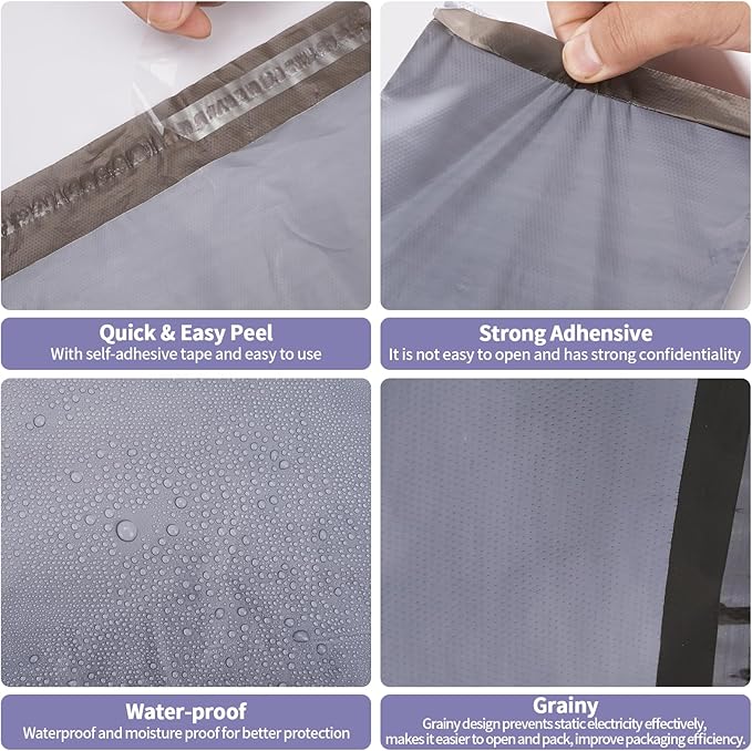 packbabol 500pc Poly Mailers 6x9 Inches,Shipping Envelopes Self Seal Mailers Bags Waterproof and Tear-Proof Packaging Bags, Shipping Bags for Clothing