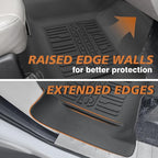 TripleAliners Floor Mats All Weather Liner Compatible with 2015-2024 2025 Ford F150 Regular Cab Accessories 1st Row TPE Liner for Bench Seat with Vinyl Flooring 1pc