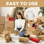 Honeycomb Packing Paper, 12"x400' White | Perforated Honeycomb Packing Paper Recyclable Moving Supplies for Shipping & Moving | Plastic-Free Alternative to Bubble Cushion Wrap with 36 Fragile Stickers