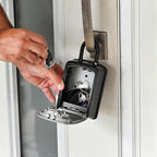 Iron Lock® Key Lock Box Portable with U-Shackle – XXL Waterproof Heavy-Duty Metal Safe with 4-Digit Combination for Spare Keys Outside on Door Knob, Fence or Gate (Grey, XXL)