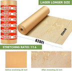 Honeycomb Packing Paper Wrap 15''x820', Substitute Alternative for Bubble Cushioning Wrap for Moving Shipping Packaging, Recyclable Moving Supplies with 48 Fragile Sticker Labels