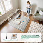FXW Rollick Unleashed Dog Playpen for Indoor, Yard, RV Camping, 32 inch 8 Panels for Small and Medium Dogs, White│Patented