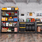 71"H-35"W Garage Shelving-2050LBS 5 Tier Storage Shelves,Adjustable Heavy Duty Metal Shelving Unit and Storage Large Rack,Utility Steel Shelf For Shop Warehouse Industrial Pantry Basement 71"x35"x16"