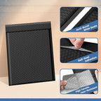 Fuxury Bubble Mailers 10x13 Inch Black 500 Pack Bulk Padded Envelopes Thick Mailing Envelopes Bubble Opaque Padded Mailers Shipping Bags for Mailing Book Makeup Small Business
