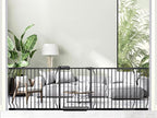 Heavy Duty Baby & Dog Safety Gate 86-104.7 Inch, Black Metal, Pressure Mounted No Drilling Pet Gate for Large Openings