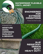 Iron Forge Cable 15ft Green Outdoor Extension Cord with 3 Outlets - 16/3 SJTW 15ft Extension Cord 3 Prong, 13 Amp All-Weather Heavy Duty Power Cable