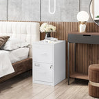 2 Drawers File Cabinet White Metal Vertical Filing Cabinets Metal Lockable Storage Cabinets with Lock for Home Office to Hanging Files