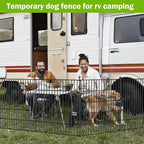 5 Panels No Dig Decorative Outdoor Garden Fence with Gate for Yard, 48 in(H) X 13.13 ft(L) Animal Barrier Fencing Rustproof Metal Wire Panel Border for Dog, Rabbits, and Patio Temporary Ground Stakes