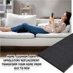 Amylove Polyurethane Foam 24" x 72" High Density Cushion Upholstery Foam Sheet for Seat Replacement DIY Projects Chairs Headboards Sofas Home(1" x 24" x 72",Black)