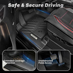 OEDRO Upgraded Floor Mats Fit for Toyota Grand Highlander 2024 2025 2026 w/Subwoofer 7 Seat(Include Hybrid), TPE Interior Seat Back Covers and Cargo Liner Behind 3rd Row (Trunk Mat with Backrest Mat)