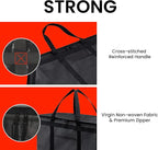 Insulated Cooler Bag and Food Warmer (XXL, 2 Pack) for Delivery & Grocery Shopping with Zippered Top, Black