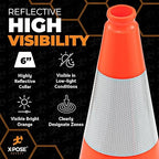 Xpose Safety 18 Inch Orange Traffic Cones 6" Collar - Bulk Full Pallet 928 Pack Multipurpose PVC Plastic Safety Cone for Parking, Soccer, Caution, Kids, and Construction - DOT Approved