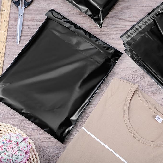 Outus 120 Pcs Poly Mailer Envelope 4 Sizes Shipping Bags Self Adhesive Clasp Envelope Self Adhesive Tear Proof Mailing Covers(8 x 12 In, 10 x 14 In, 13 x 18 In, 15 x 20 in,Black)