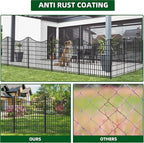12 Panels No Dig Decorative Fence with Gate, 42 in(H) X 27 ft(L) Tall Garden Fence Animal Barrier, Rustproof Metal Wire Edging Border, Temporary Dog Blocker for Outdoor, Yard, Patio