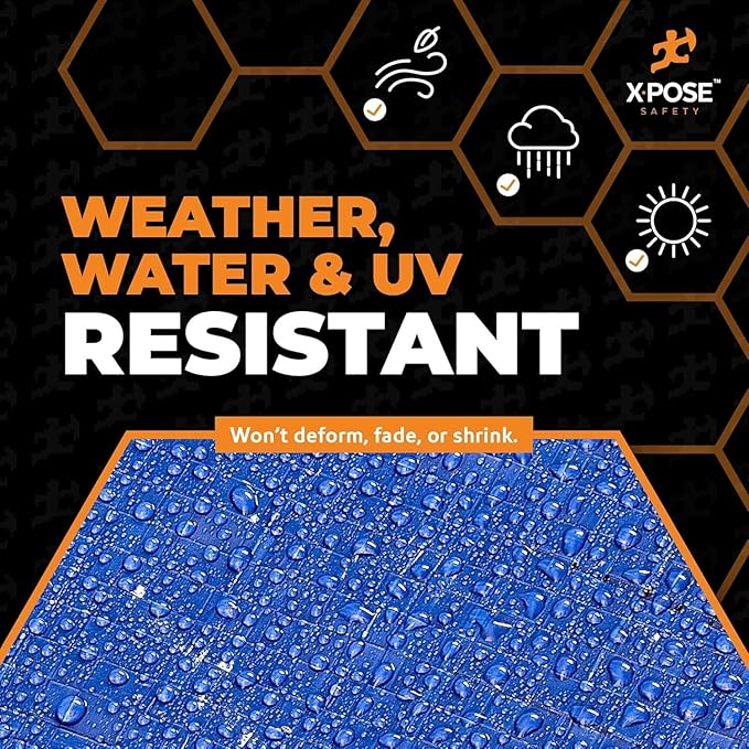 Heavy Blue & Brown Tarp 40' x 60'- Bulk Half Pallet (12 Pack) Weatherproof, Camping, Rain, Wind & Sun - 7 Mil Plastic Tarp Outdoor Cover for Roof, Trailer, RV, Car, Boat - by Xpose Safety