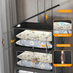 Extra Large Stackable Storage Bins with Lids & Wheels & Door, 480QT-160QT/40GAL*3Pack Foldable Collapsible Closet Organizers, Plastic containers drawers for bedroom Dorm