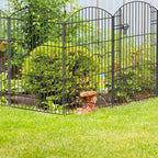 Decorative Garden Fence 6 Panels 14.8ft(L)×38in(H) No Dig Animal Barrier Fencing with 5 Panels + 1 Gate, Metal Garden Fences Rustproof Wire Border Temporary Dog Fence Outdoor for Patio Yard Lawn