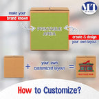 MT Products Custom Printed Kraft Cardboard Shipping Boxes 6" x 6" x 6" - Personalized Mailing Boxes and for Gifting