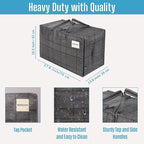 VENO 10 Pack Moving and Storage Bags, Heavy Duty, Alternative to Moving Boxes, Large Packing Totes Supplies for College Dorm Room with Zipper for Clothes, Wide Open Design (Windowpane, 10 Pack)