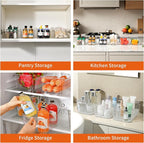 Attelite 12 Pack Clear Plastic Storage Bins, Multi-Use Pantry Organizers and Storage, Pantry Organizer Containers for Home, Kitchen, Freezer, Fridge, Cabinet, Bathroom and Under Sink Organizing