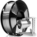 Geeetech Silk PLA Filament 1.75mm for 3D Printer, Metal-Like Shiny 3D Filament 1kg (2.2lbs) 1 Spool, Dimensional Accuracy +/- 0.02 mm, Metallic Silver Silk Filament