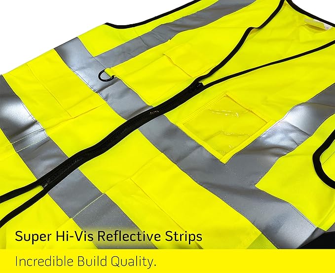 PeerBasics Safety Vest 10 Pack, Yellow, ANSI Class 2 (Small)