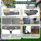 Heavy Duty Patio Furniture Covers Waterproof, 600D Outdoor Furniture Cover Waterproof for Sectional Sofa Couch, Outdoor Dining Table and Chair Set Covers 138''L x 86''W x 28''H, Grey