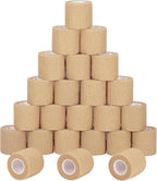 24Pack Self Adherent Cohesive Wrap Bandages Non Woven Cohesive Bandage Elastic Self Adhesive Bandage Wrap Sport Athletic Tape First Aid Tape for Wrist Ankle Pet Vet Wrap Grip Cover 2 inch (Skin Color)