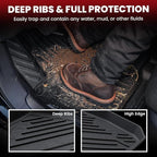 LASFIT Floor Mats & Trunk Mat for Ford Fusion 2013-2016 (Only Fit Gasoline) All Weather TPE Mats Custom Fit Floor Liner for Fusion & MKZ 1st & 2nd Row Car Mats and Cargo Liner, Black