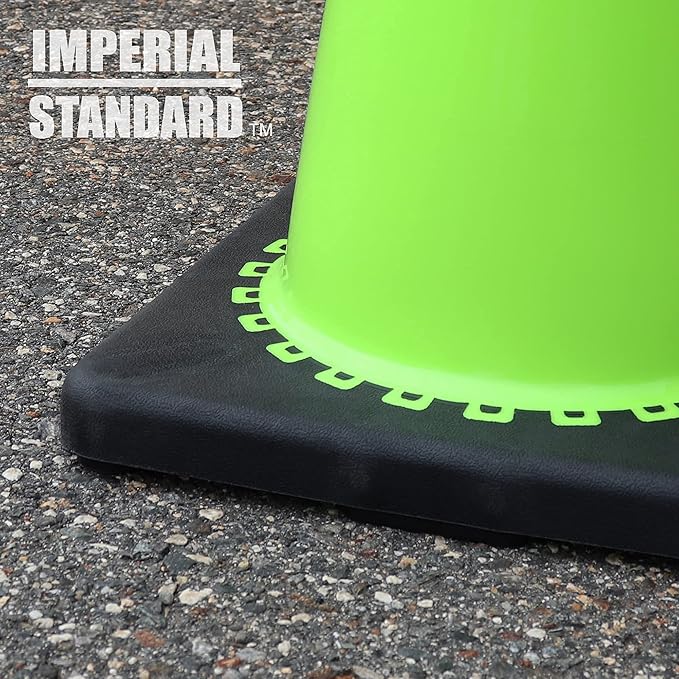 Traffic Cones - Safety Cones - 36" Green Cones with 2 Reflective Collars - Construction Cones - Road Cones - Parking Cones - Street Cone (8 pack)