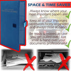 Auto Insurance and Registration Card Holder - Vehicle Glove Box Document Organizer - Car Essential Paperwork Holder for DMV, AAA, Contact Information Cards - Premium PU Leather Wallet Case - Blue