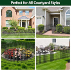 Decorative Garden Fence, 15 Panels No Dig Fence, 32 in(H) x 36.25 ft(L) Animal Barrier for Dogs Rabbits, Rustproof Metal Arched Decorative Garden Fences for Flower Bed, Outdoor, Yard, Patio