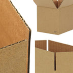 FARRAY Shipping Boxes 6x4x4 inches (Inner Size), 50 Pack Sturdy Kraft Corrugated Small Cardboard Boxes for Mailing Packing, Brown