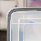 IRIS USA 156 Qt Storage Box with Gasket Seal Lid, BPA-Free, Made in USA - Heavy Duty Moving Containers with Tight Latch, Weather Proof Tote Bin, WEATHERPRO - Clear/Black