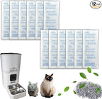 xcivi 12-Pack Pet Food Desiccant Bag, Compatible with Pitpet Smart Automatic Cat Feeder 6-L Reliable Automatic Cat Food Dispenser with Display LCD Screen, Desiccants Keeps Dry Food Fresh