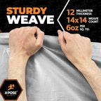Heavy Duty Silver Poly Tarp 15' X 20' - Bulk Half Pallet (60 Pack) - Multipurpose Protective Cover - Durable, Weather Proof & Tear Resistant - 12 Mil Thick Polyethylene - by Xpose Safety