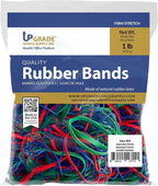 Upgrade Rubber Bands, Assorted Sizes & Colors, 1 lb 20-Pack Case, USA