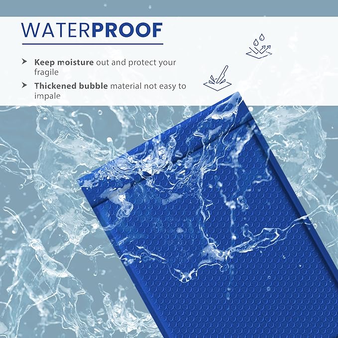 Royal Blue Small Poly Bubble Mailers 6x10 inch #0 | Self Seal Padded Envelopes | Cushioned Bubble Mailer | Usable Size 6x9 | WaterProof | Lightweight mailing Shipping Bags | 250 Pack Bulk