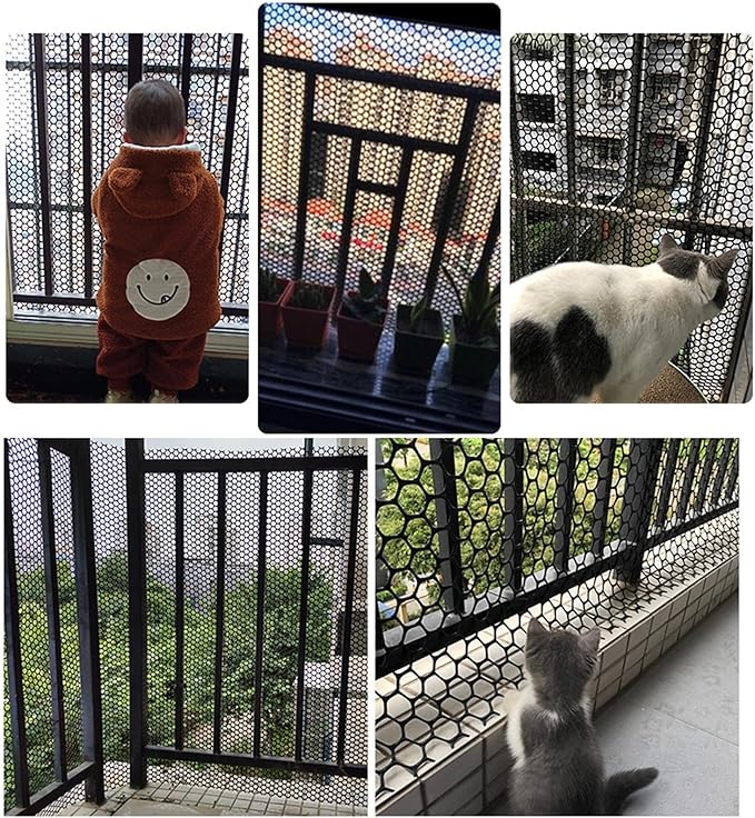 Plastic Wire Mesh Fence, Fencing Chicken Wire Fence with 1.8cm/0.7in Mesh Holes, for Pet Fencing Garden Balcony Grass Protection Farm Crafts(Size:Mesh 0.7in-3.3ft Wx98ft L,Color:Black)